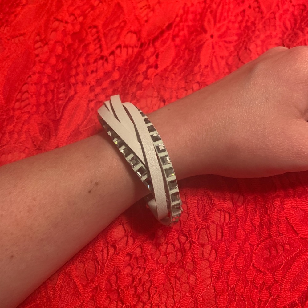 Cream Swarovski Wrap Bracelet